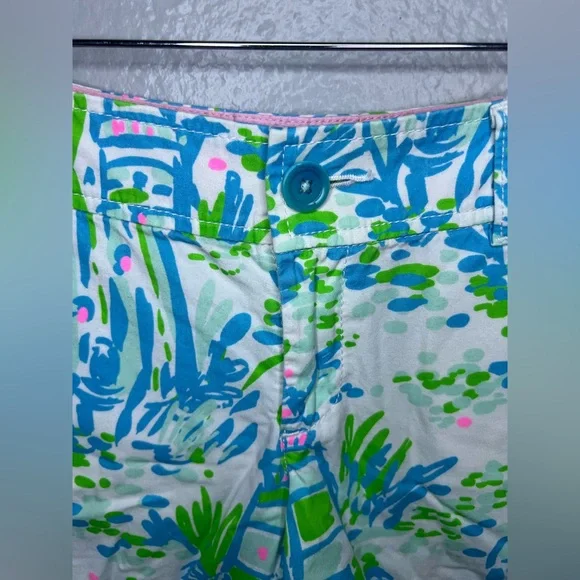 Lilly Pulitzer Callahan Shorts | Size 2 | Blue Green Pink Print - Picture 2 of 10